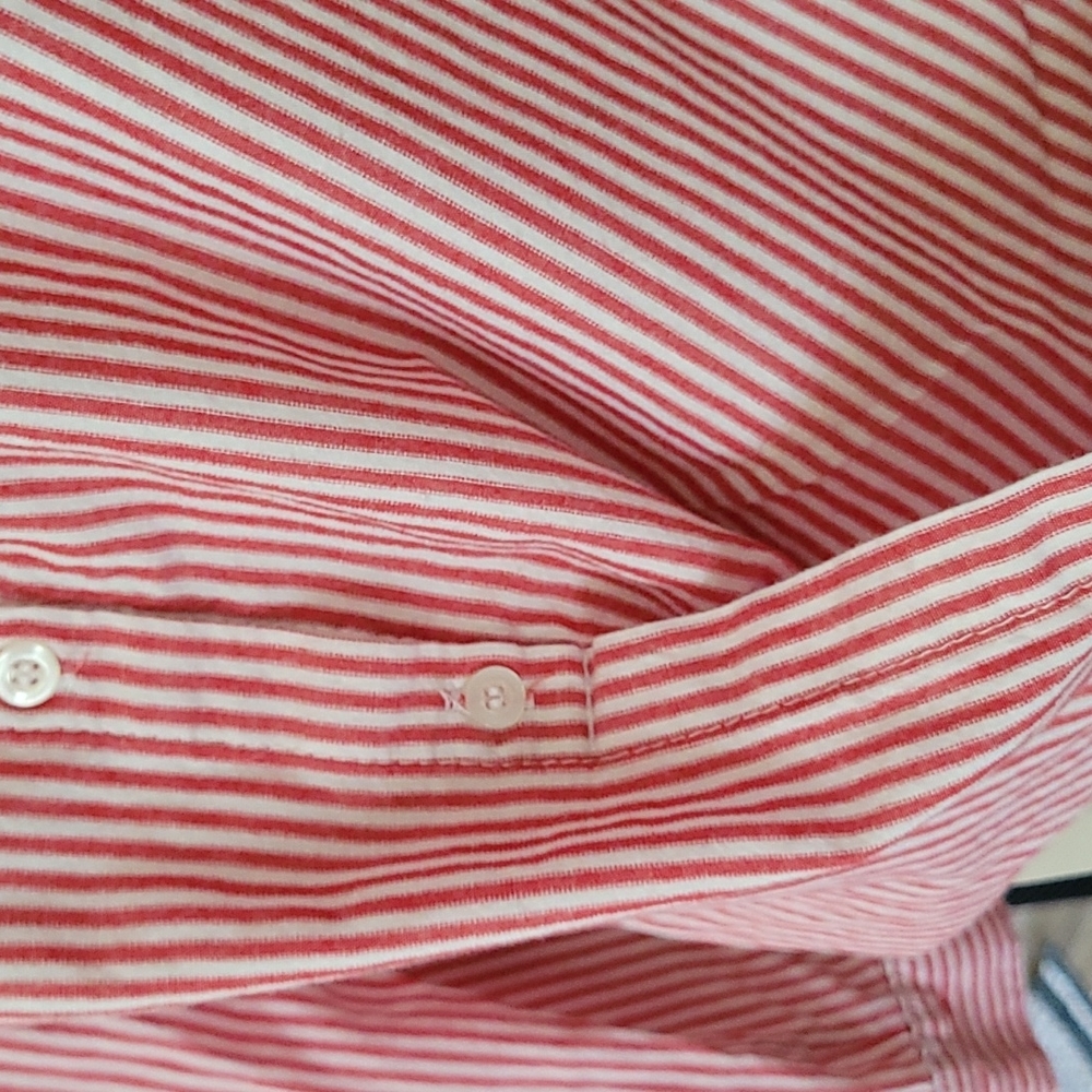 Red and white striped button down - Picture 2 of 8